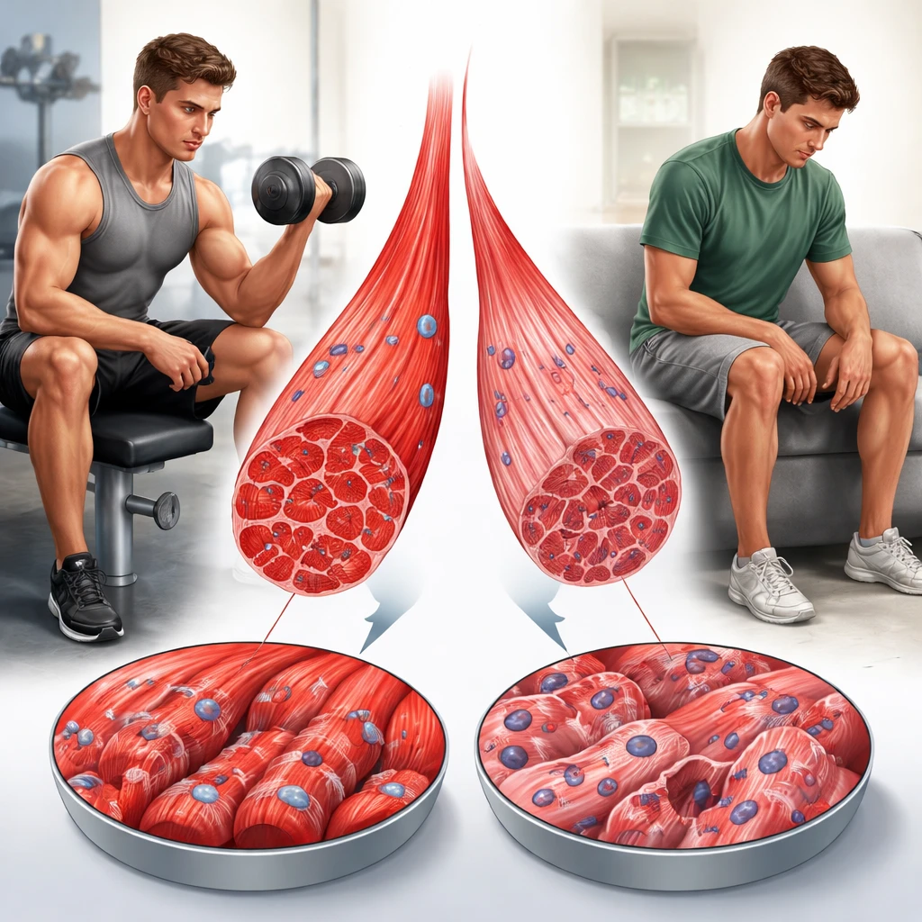 Comparación de músculos en actividad.